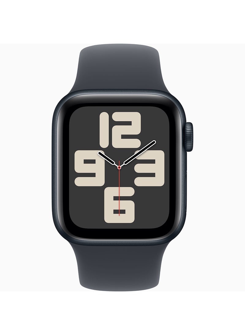 Apple - Watch SE (2024) GPS + Cellular 40mm Midnight Aluminium Case With Midnight Sport Band - Image 1