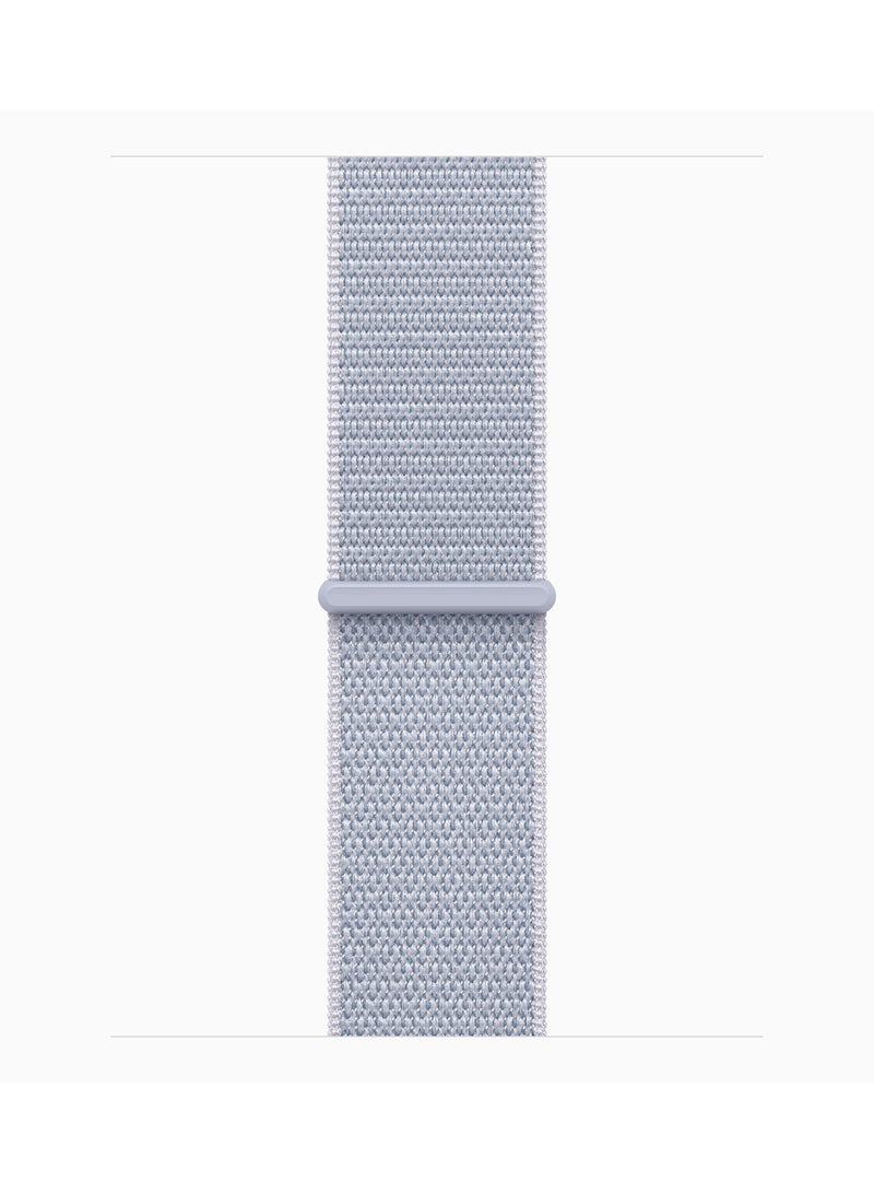 Apple - Watch SE (2024) GPS + Cellular 40mm Silver Aluminium Case With Blue Cloud Sport Loop - Image 1