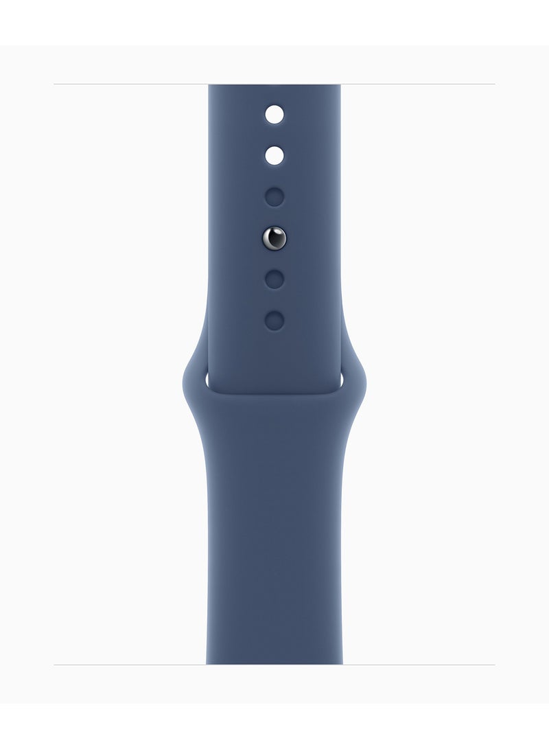 Apple - Watch SE (2024) GPS + Cellular 40mm Silver Aluminium Case With Denim Sport Band - Image 1