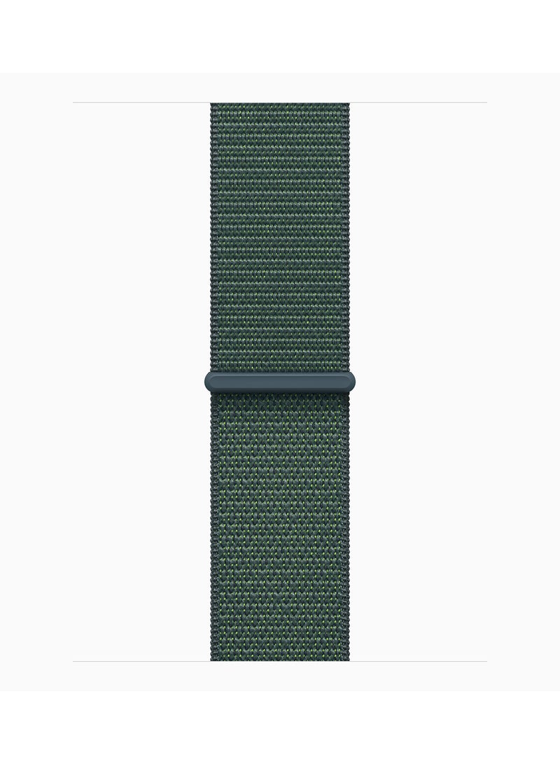 Apple - Watch SE (2024) GPS + Cellular 40mm Starlight Aluminium Case With Lake Green Sport Loop - Image 1