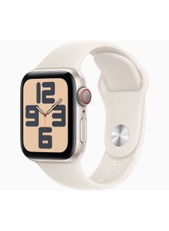 Apple Watch SE (2024) GPS + Cellular 40mm Starlight Aluminium Case With Starlight Sport Band  - Image 1