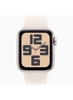 Apple Watch SE (2024) GPS + Cellular 40mm Starlight Aluminium Case With Starlight Sport Band  - Image 2