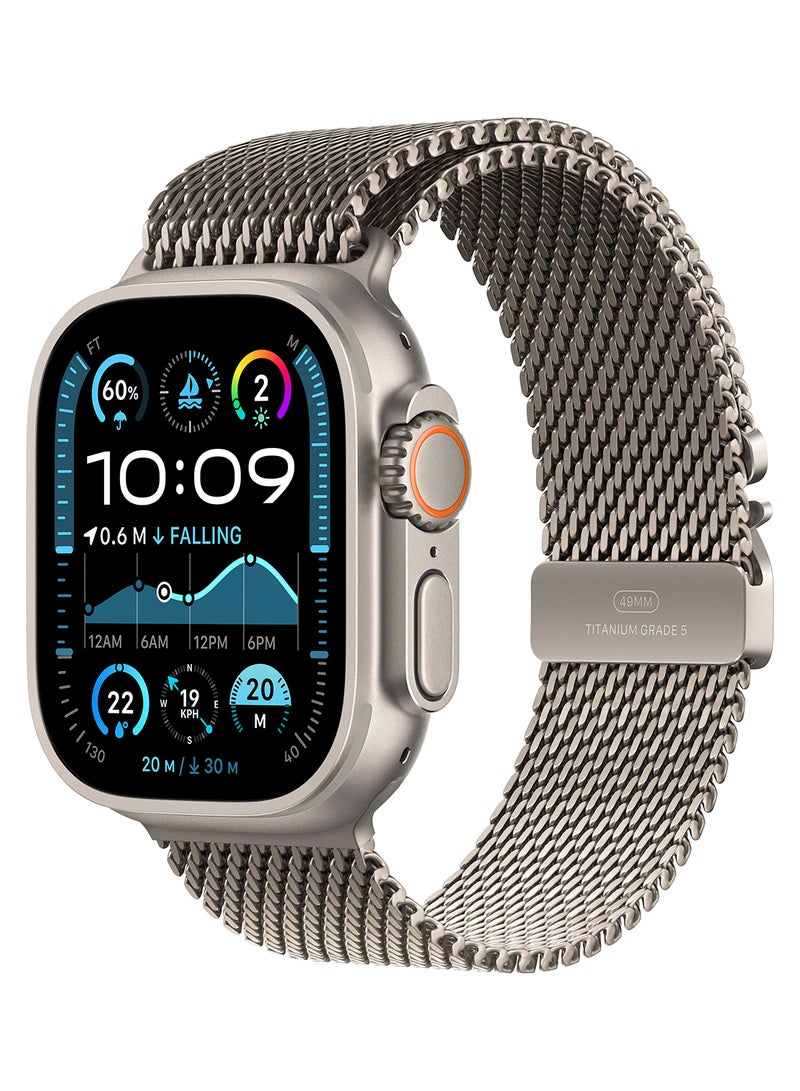Watch Ultra 2 (2024) GPS + Cellular 49mm Natural Titanium Case With Natural Titanium Milanese Loop - M - pnsku/N70108666V/45/_/1726070910/ce1c97bf-f77b-409b-81ab-0236aaa03dd0