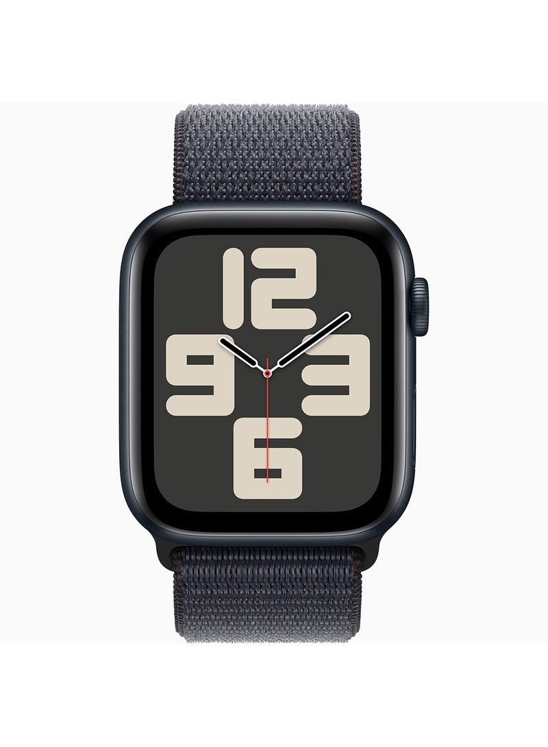 Apple - Watch SE (2024) GPS + Cellular 44mm Midnight Aluminium Case With Ink Sport Loop - Image 1