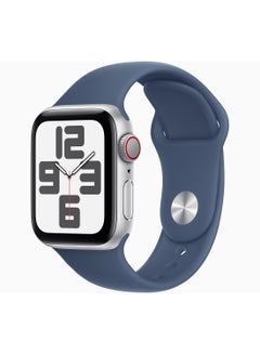 Apple Watch SE (2024) GPS + Cellular 44mm Silver Aluminium Case With Denim Sport Band  - Image 1