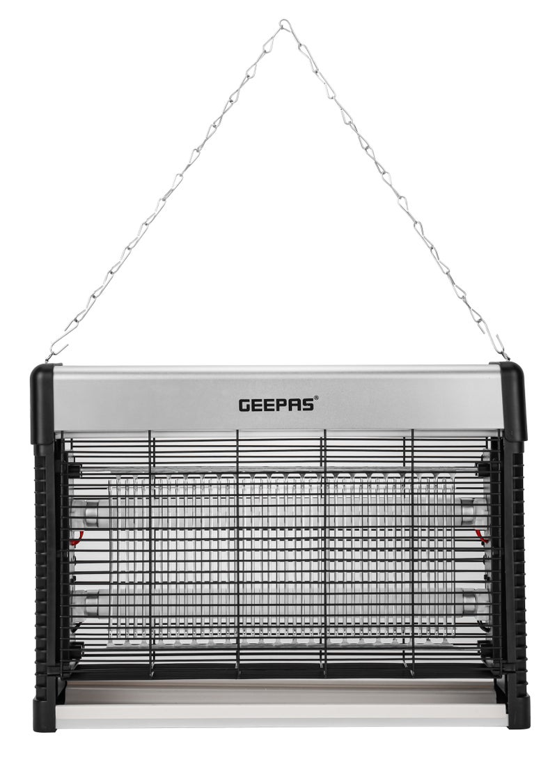 GEEPAS - Electric Insect Killer 20W with 10 x 2W UV Tubes| Advanced Technology, Pollution-Free Operation, Low Power Consumption| No Toxic Fumes or Vapor, Easy Install and Clean, Fly Catcher for Home Hotels & Offices| 2 Years Warranty 20 W GBK25616 Silver/Black - Image 1