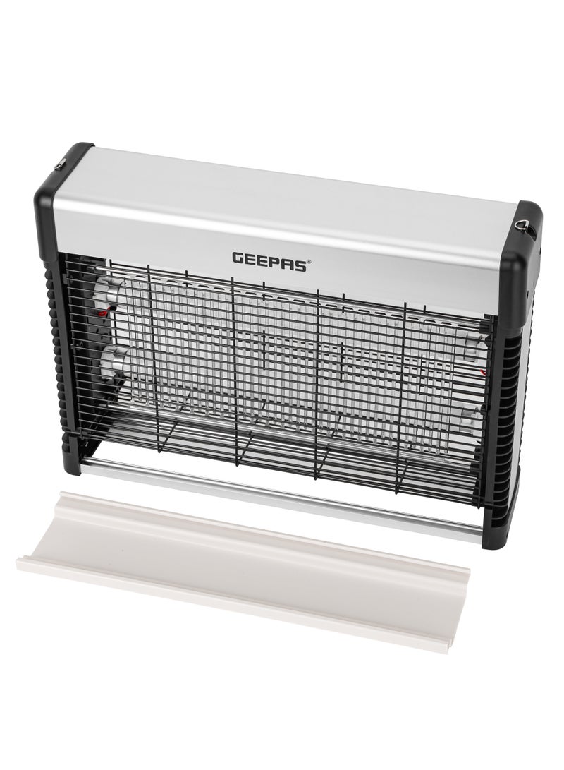 GEEPAS - Electric Insect Killer 20W with 10 x 2W UV Tubes| Advanced Technology, Pollution-Free Operation, Low Power Consumption| No Toxic Fumes or Vapor, Easy Install and Clean, Fly Catcher for Home Hotels & Offices| 2 Years Warranty 20 W GBK25616 Silver/Black - Image 1
