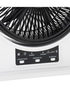 KRYPTON 12" Box Fan High Performance with 2-Speed Controls and 5 Leaf Blades, LED Night Light/ Efficient Cooling And Wind, 2 Years Warranty KNF6580 Black/White  - Image 3