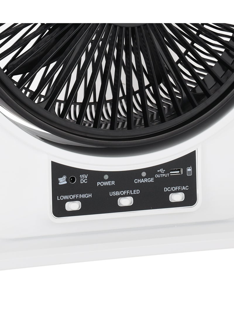 KRYPTON - 12" Box Fan High Performance with 2-Speed Controls and 5 Leaf Blades, LED Night Light/ Efficient Cooling And Wind, 2 Years Warranty KNF6580 Black/White - Image 1