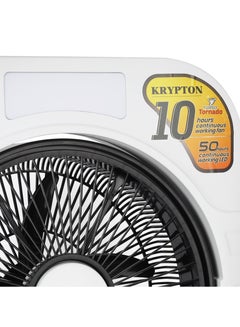 KRYPTON 12" Box Fan High Performance with 2-Speed Controls and 5 Leaf Blades, LED Night Light/ Efficient Cooling And Wind, 2 Years Warranty KNF6580 Black/White  - Image 4