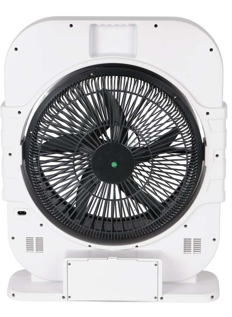 KRYPTON - 12" Box Fan High Performance with 2-Speed Controls and 5 Leaf Blades, LED Night Light/ Efficient Cooling And Wind, 2 Years Warranty KNF6580 Black/White - Image 1