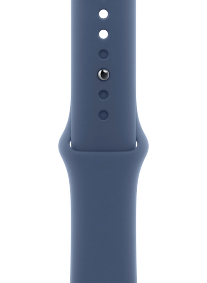 Apple - Watch SE (2024) GPS 40mm Silver Aluminium Case With Denim Sport Band - Image 1