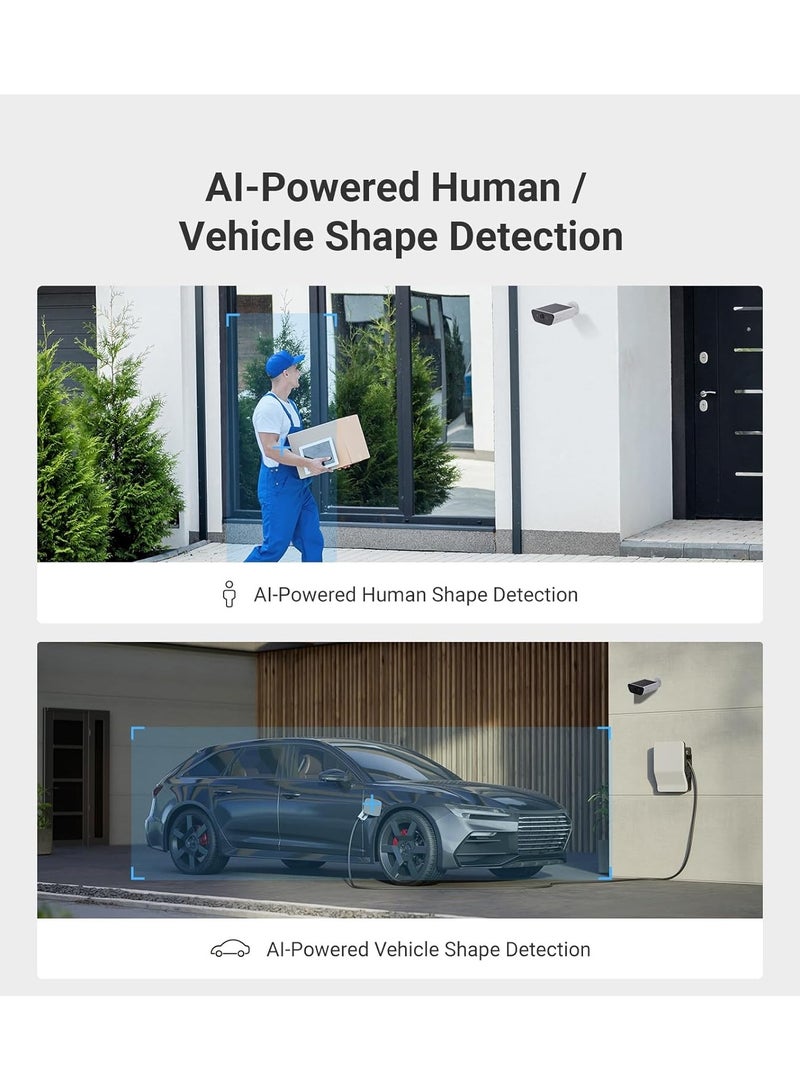 EZVIZ - CB5 4K (Type-C) Wi-Fi Smart Home Solar Battery Camera, 2 in 1 Built-in Solar Panel, Always-On Video, AI Powered Human/Vehicle Shape Detection, Color Night Vision, Two-Way Talk, H.265, Smart Integration with Google Assistant & Amazon Alexa, Supports microSD Card (Up to 512 GB), Supports Wi-Fi 6 Network (2.4GHz), Weatherproof Design | CS-CB5-R100-2F8WFL - Image 1
