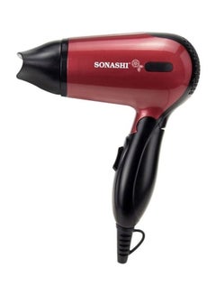 SONASHI 2-in-1 Ceramic Hair Straightener Red with Mini Foldable Travel Hair Dryer Red 1200W SHD-5005 + SHS-2067 Bundle Red  - Image 2