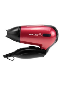 SONASHI 2-in-1 Ceramic Hair Straightener Red with Mini Foldable Travel Hair Dryer Red 1200W SHD-5005 + SHS-2067 Bundle Red  - Image 3