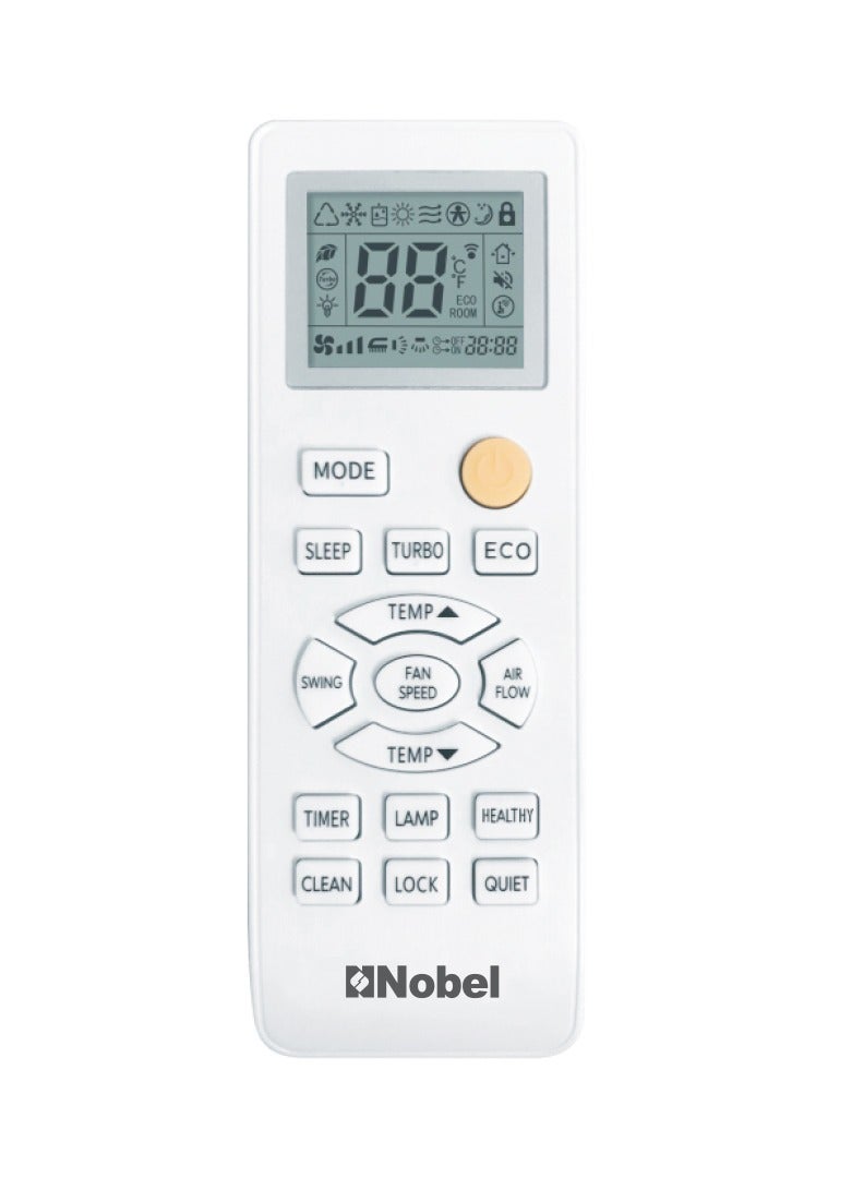 Nobel - 1.5 Ton Rotary Split AC, Energy Efficient Cooling Air Conditioner with T3 Tropical Rotary Compressor, R410 Gas, 4-Way Airflow, 18,000 BTU AC, Gold Fin Technology, Auto Restart, Quiet Operation 1826 W NSAC18T3N White - Image 1
