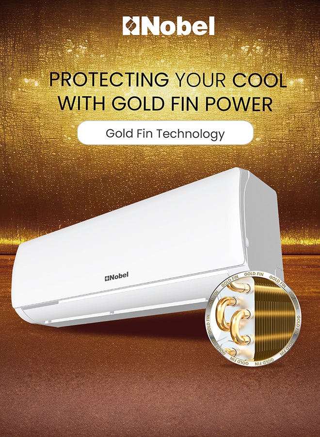 Nobel 1.5 Ton Rotary Split AC, Energy Efficient Cooling Air Conditioner with T3 Tropical Rotary Compressor, R410 Gas, 4-Way Airflow, 18,000 BTU AC, Gold Fin Technology, Auto Restart, Quiet Operation 1826 W NSAC18T3N White - Image 5