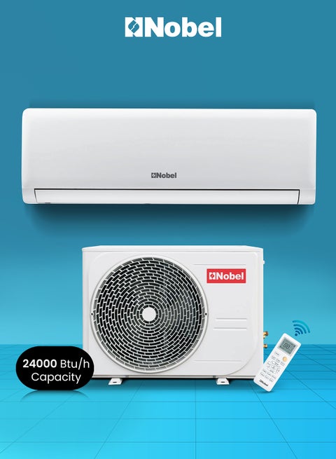 2 Ton Rotary Split AC, Energy Efficient Cooling Air Conditioner with T3 Tropical Rotary Compressor, R410 Gas, 4-Way Swing, 24000 BTU AC, Gold Fin Technology, Auto Restart, Best for Large Rooms and Offices 2300 W NSAC24T3N white