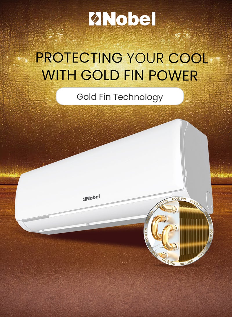 Nobel - 2 Ton Rotary Split AC, Energy Efficient Cooling Air Conditioner with T3 Tropical Rotary Compressor, R410 Gas, 4-Way Swing, 24000 BTU AC, Gold Fin Technology, Auto Restart, Best for Large Rooms and Offices 2300 W NSAC24T3N white - Image 1