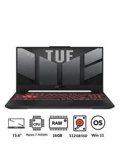 TUF A15 FA507NVR-LP007W Gaming (Upgraded Version) Laptop, AMD Ryzen 7 7435HS, 512GB M.2 NVMe PCIe 4.0 SSD, 16GB RAM, 15.6 Inch, FHD, 144Hz, NVIDIA GeForce RTX 4060 8GB GDDR6, Windows 11 - Jaeger Gray English/Arabic Jaeger Gray - pnsku/N70108755V/45/_/1725957182/0861bf4a-7761-4a3c-b057-19ab543c2133