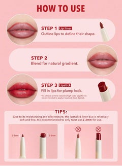 شيجلام Glam 101 Sheer Tinted Lipstick & Liner Duo-Cherry Glaze CherryGlaze  - Image 4