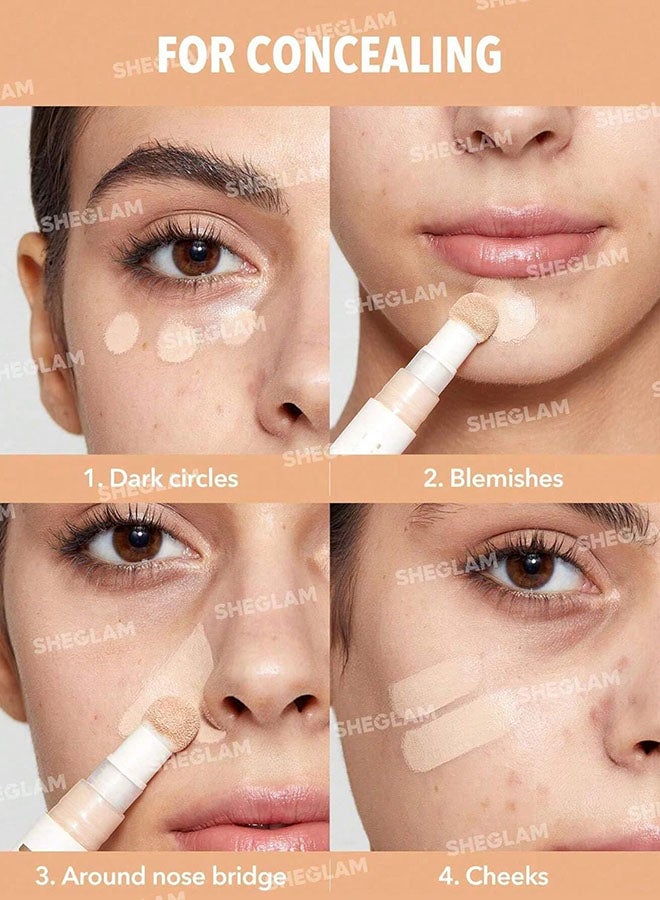 SHEGLAM - Complexion Boost Concealer - With Sponge-head Applicator - High-coverage Formula Sand - Image 1