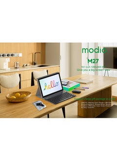 modio M27 Smart Android Kids Tablet 10.1-Inch Display Dual SIM Grey 12GB RAM 512GB 5G Wi-Fi - International Version With Zoom & Tik-Tok Supported And Bluetooth Keyboard  - Image 5