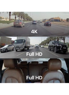 AZDOME 4k Dashcam 3 Channel Front and Rear and Cabin with Voice Control and Night Vision Built in Super Capacitor with Free Application - insight installation  - Image 3