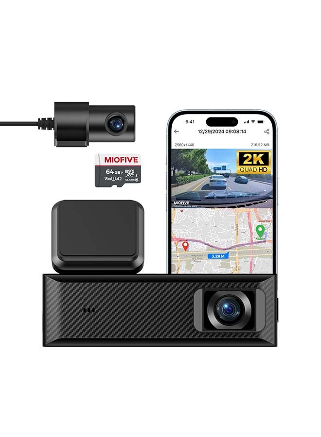 ميوفايف  داش كام كاميرا للسيارة امامية وخلفية بدقة 4K تحكم صوتي مع رؤية ليلية مكثف يتحمل اجوائنا الحارة وتطبيق مجاني - Image 1