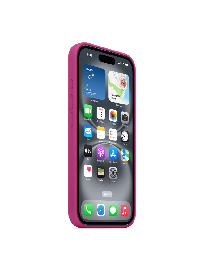 Apple - iPhone 16 Silicone Case With MagSafe - Fuchsia - Image 1
