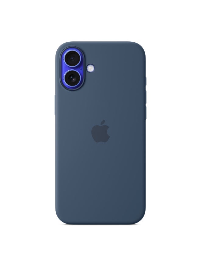 Apple - iPhone 16 Plus Silicone Case With MagSafe - Denim - Image 1