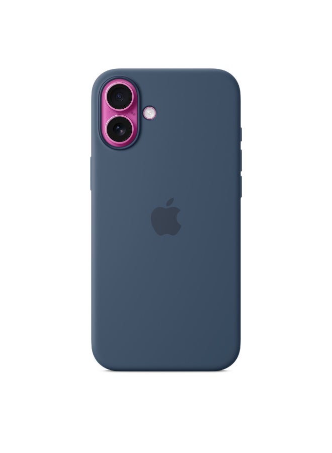 Apple - iPhone 16 Plus Silicone Case With MagSafe - Denim - Image 1