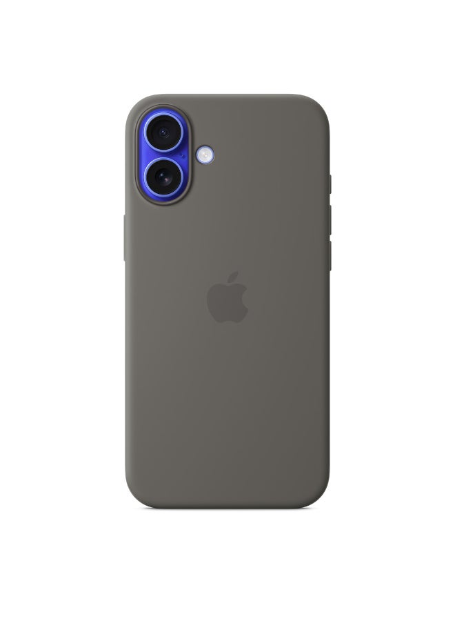 Apple - iPhone 16 Plus Silicone Case With MagSafe - Stone Gray - Image 1