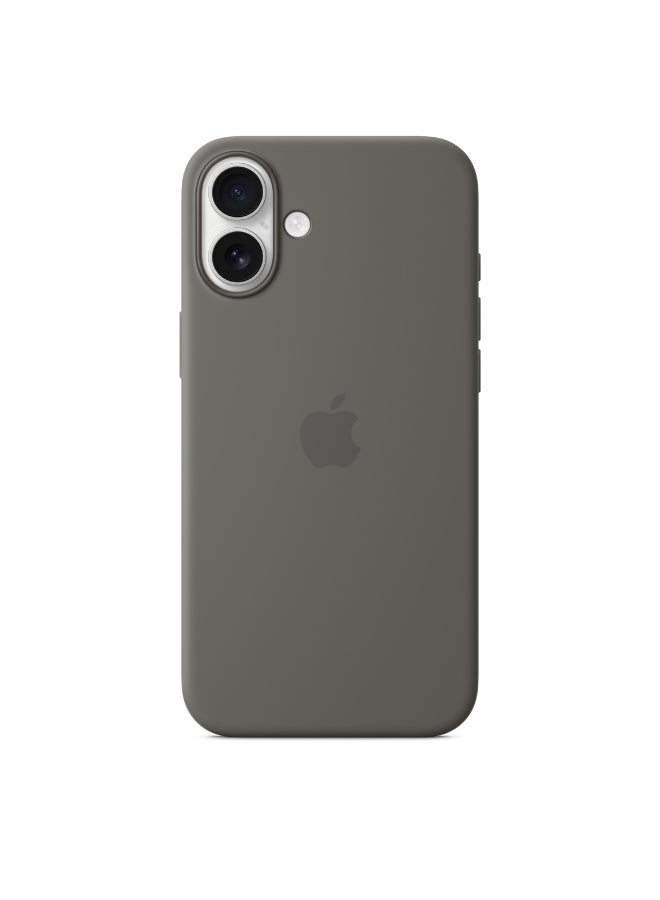 Apple - iPhone 16 Plus Silicone Case With MagSafe - Stone Gray - Image 1