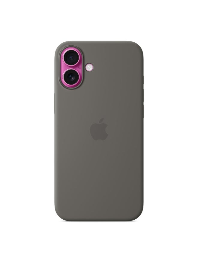 Apple - iPhone 16 Plus Silicone Case With MagSafe - Stone Gray - Image 1