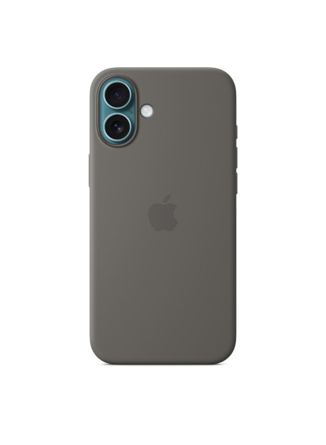 Apple - iPhone 16 Plus Silicone Case With MagSafe - Stone Gray - Image 1