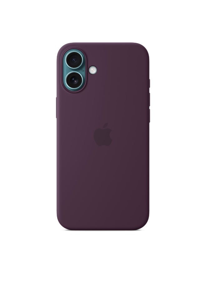 Apple - iPhone 16 Plus Silicone Case With MagSafe - Plum - Image 1