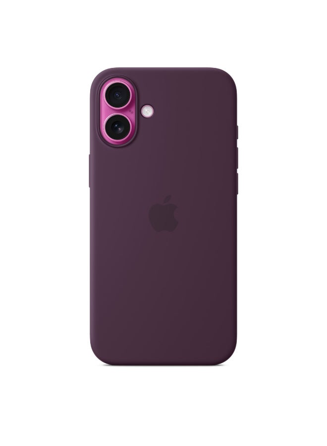Apple - iPhone 16 Plus Silicone Case With MagSafe - Plum - Image 1