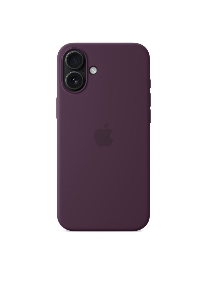 Apple - iPhone 16 Plus Silicone Case With MagSafe - Plum - Image 1