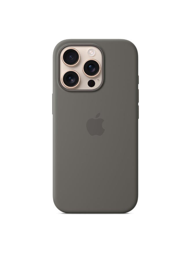 Apple - iPhone 16 Pro Silicone Case With MagSafe - Stone Gray - Image 1