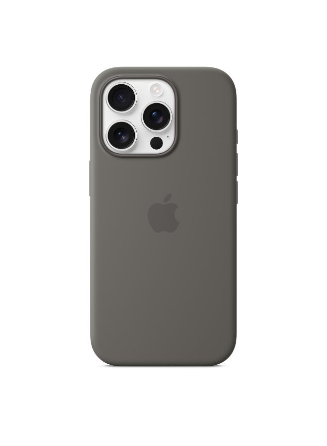 Apple - iPhone 16 Pro Silicone Case With MagSafe - Stone Gray - Image 1