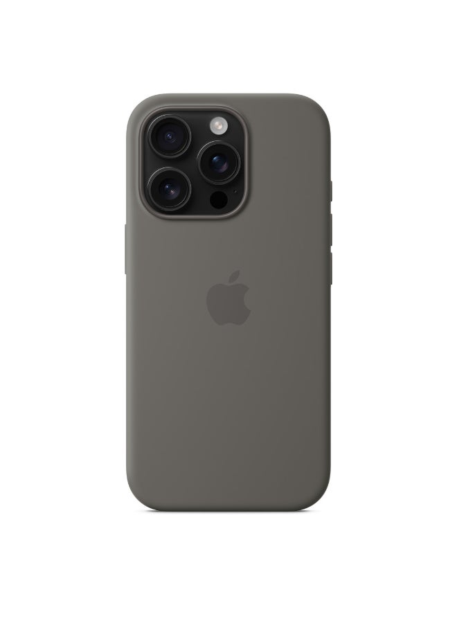 Apple - iPhone 16 Pro Silicone Case With MagSafe - Stone Gray - Image 1