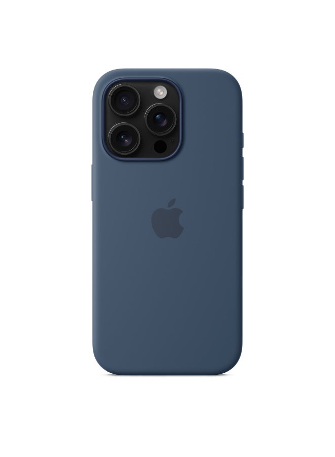 Apple - iPhone 16 Pro Max Silicone Case With MagSafe - Denim - Image 1