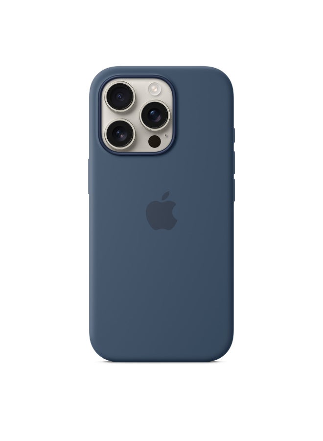 Apple - iPhone 16 Pro Max Silicone Case With MagSafe - Denim - Image 1