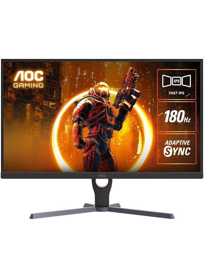 AOC - 23.8" Inch 24G11E Gaming Monitor Full HD 1920x1080, HDR10, IPS Panel Type, 180Hz Refresh Rate, 0.5ms Response Time, Adaptive Sync Technology, Support 120Hz PS5 / Xbox Series X | Black & Red - Image 1