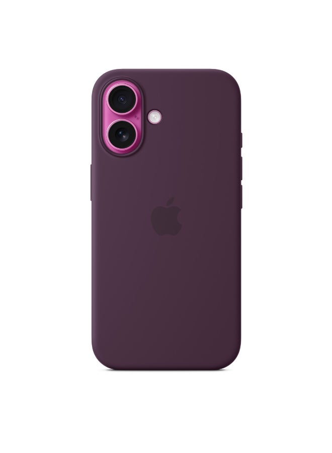 Apple iPhone 16 Silicone Case With MagSafe - Plum - Image 3