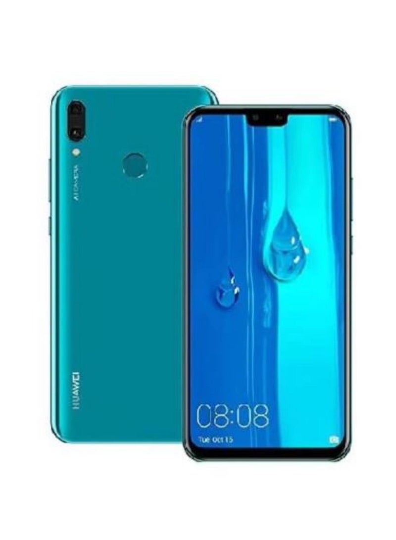 هواوي هاتف Y9 (2019) ثنائي الشريحة باللون الأزرق الياقوتي وذاكرة وصول عشوائي بسعة 6 جيجابايت وذاكرة داخلية سعة 128 جيجابايت ويدعم تقنية 4G LTE + هدية مجانية لمحول سفر بمنفذين USB - Image 2