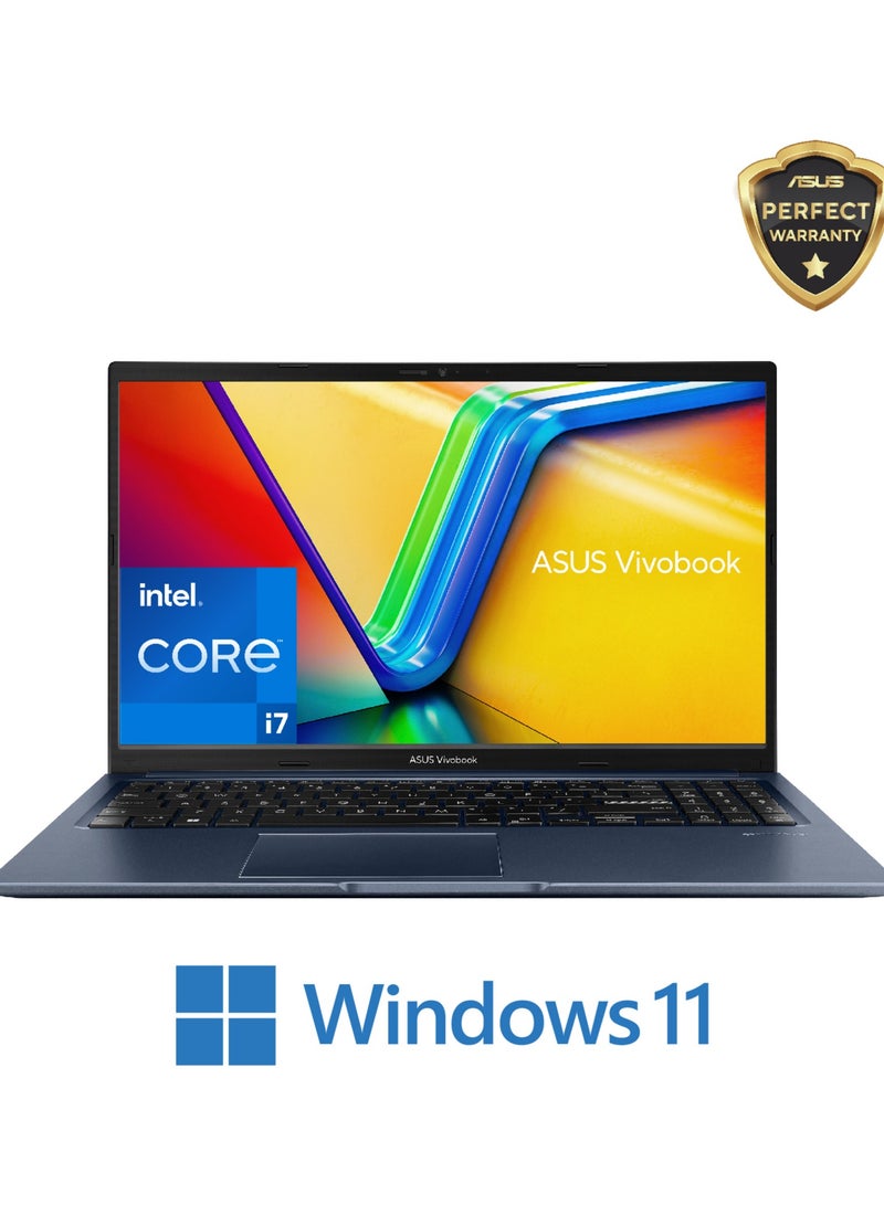 ASUS - ASUS Vivobook 15 X1502ZA-BQ007W (Upgraded Version) Laptop Intel Ci7 12700H 8GB RAM 512GB SSD 15.6â€ FHD Intel UHD Graphics Win11 Quiet Blue â€“ 90NB0VX1-M036B0 English/Arabic Quiet Blue - Image 1