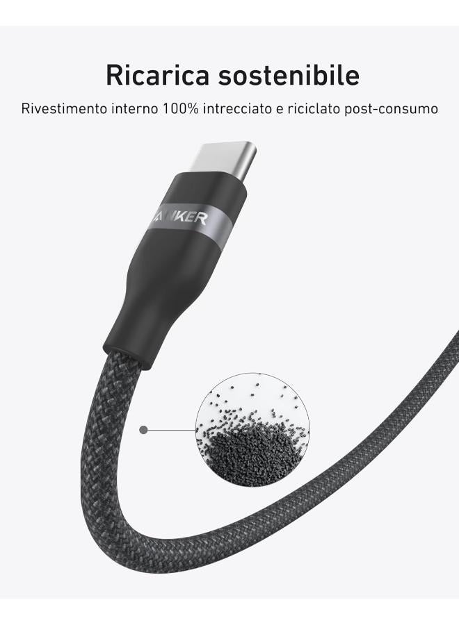 Anker USB-C to USB-C Cable ( 3 ft, 240W, Upcycled-Braided ) PD FAST CHARGING Series 6 for iPhone 15/15 Pro/15 Plus/15 Pro Max, MacBook Pro, MacBook Air, iPad Pro, Lenovo, HP, and More Black  - Image 4