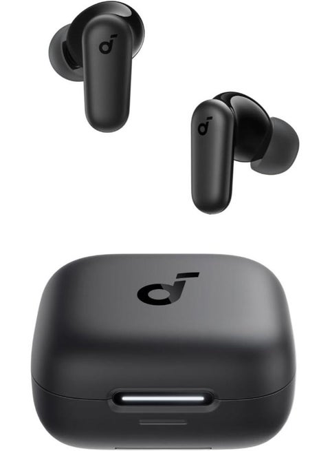 P30i,Noise Cancelling Earbuds, Strong and Smart Noise Cancelling, Powerful Bass, 45H Playtime, 2-in-1 Case and Phone Stand, IP54, Wireless Earbuds, Bluetooth 5.4 Black